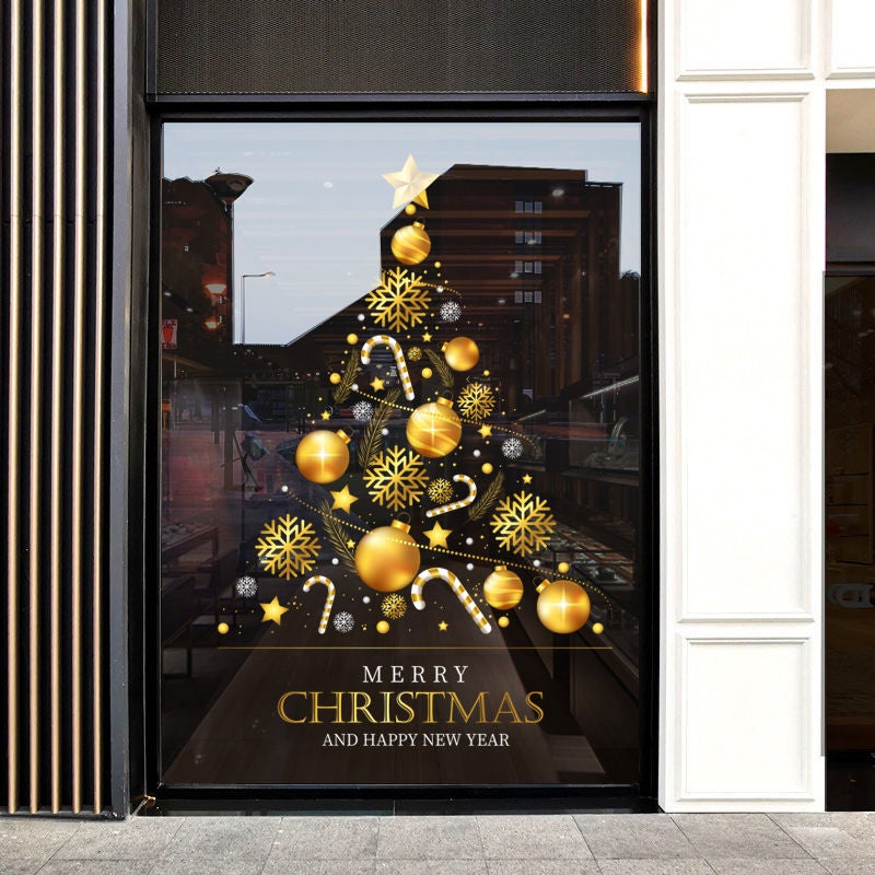 Christmas Decorative Stickers Glass Stickers Window New Year Door Stickers Shop Scene Layout Electrostatic Stickers Wall Stickers - Image 4